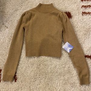 NWT tan/gold Majorelle cropped turtleneck sweater